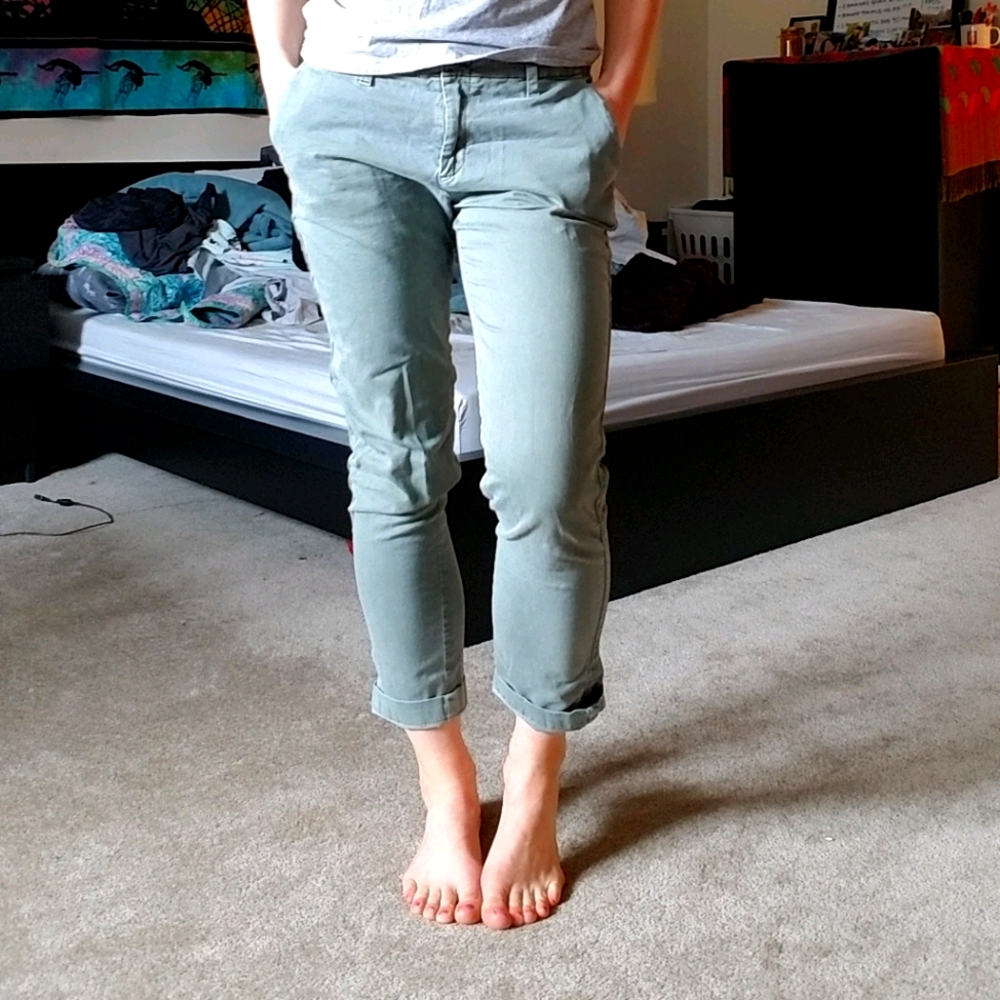 Gap Army Green Girlfriend Chino Pants